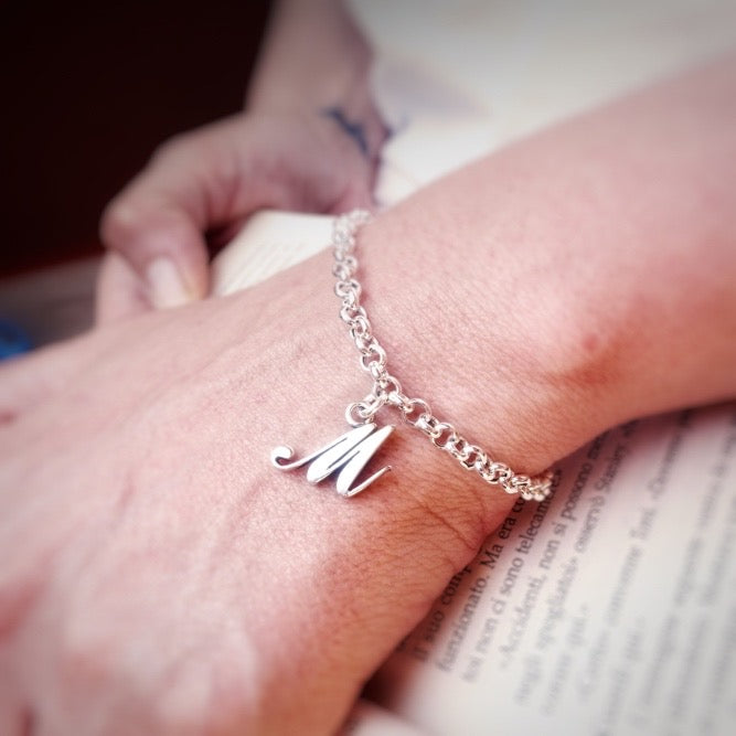 Bracciale con Lettera Iniziale Argento - Mama Schwaz