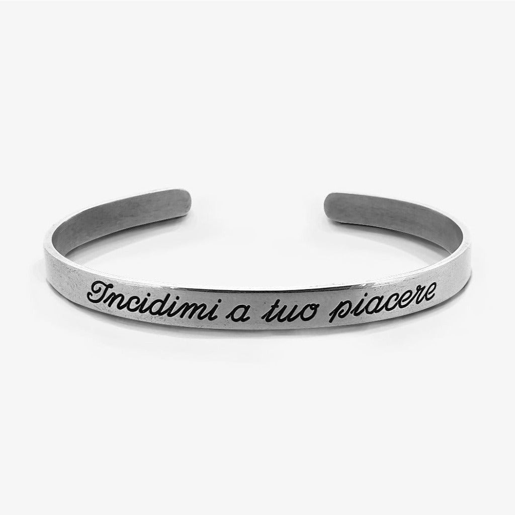 Bracciale Inciso 5 mm Argento fronte